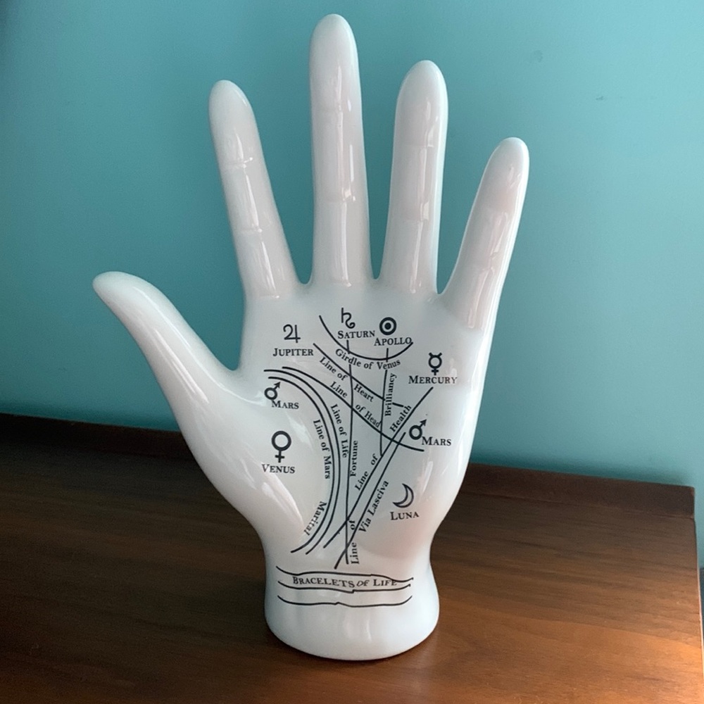 Palmistry Fortune Telling Ceramic Hand Figurine